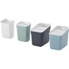 Curver 4er-Set Mülleimer - ABHOLBEREIT - CURVER - 2 x 10 l + 2 x 20 l - Weiß/Grün/Blau/Grau
