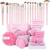 Vicloon Set di pennelli da trucco Vicloon, 40 pezzi, set professionale di pennelli di alta qualità, set di pennelli per il trucco, ideali per fondotinta, cipria, ombretti, correttori, per viso e occhi. Include un beauty blender e una spazzola per cipria …