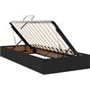 vidaXL Struttura letto con contenitore, colore nero, 90 x 200 cm, rivestita in tessuto
