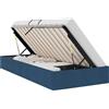 vidaXL Struttura letto con contenitore e rivestimento in tessuto, blu, 100 x 200 cm