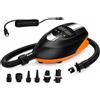 COIL Pompa elettrica per tavole SUP COIL, con batteria da 5000 mAh, 20 PSI, 80 l/min, 130 W, display digitale della pressione dell'aria, spegnimento automatico, 6 adattatori, 12 V