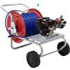 AgriEuro TOP-LINE Kit motopompa a scoppio da irrorazione con carrello - Comet MTP BPX25 PP - Per prodotti chimici e acidi