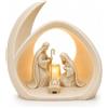 DRW Misterio di 1 pezzo dal design moderno con candela a LED di colore bianco, 22,4 x 22 x 20 cm