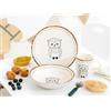 CreaTable, 25047, serie amici della foresta, set di stoviglie per 1 persona, servizio per bambini in gres porcellanato, lavabile in lavastoviglie e adatto al microonde, produzione di qualità