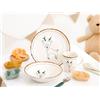 CreaTable, 25049, serie amici della foresta, set di stoviglie per 1 persona, servizio per bambini in gres porcellanato, lavabile in lavastoviglie e adatto al microonde, produzione di qualità