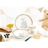 CreaTable, 25046, serie amici della foresta, set di stoviglie per 1 persona, servizio per bambini in gres porcellanato, lavabile in lavastoviglie e adatto al microonde, produzione di qualità