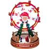 WELL HOME MOBILIARIO & DECORACIÓN Well Home - Decorazione natalizia con movimento e musica: Noria natalizia a LED rotante con Babbo Natale, con luci multicolore, movimento, funzionamento a batterie o USB, 19,5 x 19,5 x 28,5 cm