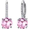 Ever Faith - Orecchini pendenti da donna in argento Sterling 925 con zirconi, con chiusura a monachella