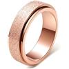 Calefee Anelli da Uomo di Fidanzamento, Anello a Fascia da Donna Acciaio Inossidabile Varie Misure Rotante Opaco Largo 6mm