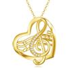 VONALA Collana in argento Sterling con ciondolo a forma di chiave di violino con nota musicale, idea regalo per amanti della musica, per donne e ragazze, 22 x 20 mm, argento Sterling, zirconia cubica,