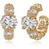 Jenosy Gold Ear Cuff - Orecchini da donna non aperti, placcati in oro 18 carati, con zirconia cubica, idea regalo per donne