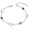 Presentimental Bracciale da Donna con Pietra portafortuna Bracciale Personalizzato a forma di Cuore con 1-5 Nomi Bracciali in Oro Regalo per Donna
