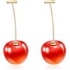 GILIEYER Orecchini Ciliegia per Donna, Orecchini a Goccia di Ciliegia Rosso 3D Frutta Ciliegia Pendenti Orecchini Dolce Carino Orecchini Stereo Gioielli per Donne
