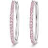 LES FOLIES DI PAOLA GRIECO Coppia di Orecchini a Cerchio Rosa cerchietti strass in argento 925 rodiato - Hoops Collection