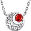 Suplight Collana Donna Argento 925 con Ciondolo Luna Celtico Collana Donna con Pietra di Nascita 12 Mesi, Collane Punto Luce Confezione Regalo