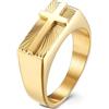 Calefee Anello da Uomo Matrimonio, Anelli da Mignolo Uomo Acciaio Inossidabile Varie Misure Sigillo Largo 8mm con Croce