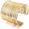 GAUEIOUR, bracciali da donna con fasce aperte, bracciale in metallo, anello personalizzato in metallo liscio e cavo, bracciale regolabile in oro placcato, accessori gioielli per donne