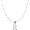 gioiellitaly Ciondolo lettera in argento 925 con catenina veneziana 45 cm iniziale cm 1,1 circa con pietre zirconi bianchi gioiello donna ragazza elegante
