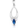 DTPsilver® Collana in Argento 925 - Ciondolo Nodo Celtico della Trinità con Vetro Sfaccettato - Con o senza catenina - Larghezza: 1,2 mm - Lunghezza regolabile: da 40 a 45 cm