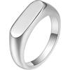 Calefee Anelli di Matrimonio Donna, Anello da Mignolo Uomo Acciaio Inossidabile Varie Misure Sigillo Ovale Largo 6mm