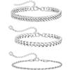BLNC 3 bracciali da uomo, bracciale in argento per uomo
