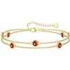 YADOCA Bracciale Donna Argento 925 con Zirconia Cubica Bracciali Donna Argento Bracciale Oro 14K a Due Livelli Compleanno Natale Festa della Mamma Idea Regalo per Donne Lei Mamma