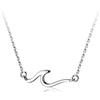 IMINI Collana Onda dell'Oceano per Donne Ragazze Ragazzi Argento 925 Linea Minimalista Ciondolo Collana Girocollo Catena Regolabile 18 Sea Beach Gioielli Estivi Regalo per Amante