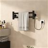 YU YUSING Scaldasalviette Elettrico Bagno, Asciugamani con Radiatore | Termoarredo Elettrico, Asciugamani Elettrico, Portasciugamani, 28W, 21x40x3cm, Interruttore, Temperatura Costante, Nero