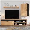 SUKY Set Mobile TV Sospeso 3 Pezzi, Mobile TV Completo con Vetrina e Mensole a Muro, Set di Mobili TV per Salotto, Parete Attrezzata Soggiorno per Sala da Pranzo e Camera