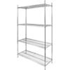 Mega-M Scaffale gastronomico in filo metallico cromato 4 ripiani 90 × 45 × 180 cm ripiani regolabili in acciaio cromato capacità di carico 250 kg/scaffale montaggio senza attrezzi
