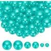 PATIKIL 8/14/20 mm Perle Finte Senza Foro, 150 Pezzi Perle Galleggianti per Riempimento Vasi Centrotavola per Matrimoni Feste Tavolo Casa Candele Galleggianti, Verde Blu