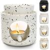 Umllpet Lampada profumata Ambiente in ceramica con porta lumini, fornello per oli essenziali, olio profumato e cera profumata, diffusore di oli profumati e cera profumata per aromaterapia e