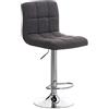 CLP Sgabello Bar Peru In Stoffa I Sgabello Alto Girevole E Regolabile In Altezza 64-84 CM I Sgabello Cucina | Colore grigio chiaro