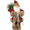 Nataland Babbo Natale con Vestito in Stoffa 30 Cm Decorato a Mano e Perfetto Come Decorazione Natalizia, Come Regalo e da Collezione