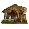 PERAGA GARDEN CAPANNA 33X18X23CM con NATIVITÀ 10CM E Luce per PRESEPE