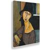 Giallobus - Quadro - Amedeo Modigliani - Jeanne Hebuterne con Cappello - Tela Canvas Telaio Standard - 35x50 - Pronto da Appendere - Quadri Moderni per la casa