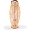 CREEDWOOD Zya - Lanterna in bambù con manico e inserto in vetro, portacandele in legno, portacandela antivento, lanterna decorativa per balcone, giardino, terrazza, appartamento, dimensioni: 80 cm