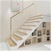 NEU.HOLZ Set di 2 Profili Coprigradini Arrotondati in PVC Copertura Gradini per Rivestimento Scale Interne 120 x 32 x 4,6 cm Effetto Rovere