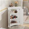 JCFEIDQW 61,5 x 90 cm, mobile ad angolo, mobile da bagno, armadio a 2 ante a 3 livelli, pannello MDF di alta qualità con superficie laccata per bagno, cucina (bianco)