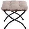 HollyHOME Poggiapiedi Pieghevole con Gambe in Metallo | Piccolo Poggiapiedi Divano per Salotto Camera da Letto Balcone Giardino Ottomano Sedile Moderno, Peluche Marrone Chiaro