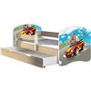 ACMA Letto per Bambino Cameretta per Bambino con Materasso Cassetto II Rovere Sonoma (03 Macchina sportiva, 180x80 + Cassetto)