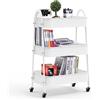 OXFENSEE Carrello con Ruote Portatutto Carrellino con Ruote Portatutto 3 piani, Carrello Portaoggetti Metallo Carrello Cucina Carrello Bagno Carrello Ufficio Carrello Trucco, Kaki Giallo