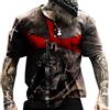 XINTAYEL T-Shirt Vintage per Uomo - 3D Cavalieri Templari T-Shirt Stampata in difficoltà T-Shirt Manica Corta con Scollo a V Oversize con Bottoni
