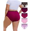 INNERSY Mutande Donna Cotone Taglie Forti Slip Vita Alta Culotte Pacco da 5 | 44-62, Mutandine Morbide Comode‌, Intimo Grande Traspirante, Cavallo 100% Cotone, Copertura Totale, Senza Etichette, XL-5XL