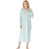 Keyocean Camicia da Notte Donna 100% Cotone Abito da Notte Lungo Ricamata