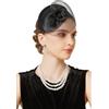 BABEYOND Cappello fascinator da donna, elegante copricapo con fiori in rete e fermaglio per capelli, per matrimoni, gare, cocktail party