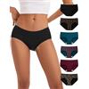 INNERSY Mutande Donna Cotone Vita Media Slip Sportive Culotte Pacco da 6 | Mutandine Hipster Traspiranti e Comode‌, Cavallo 100% Cotone, Intimo Morbido Classico, Senza Etichette, Sport/Uso Quotidiano