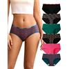INNERSY Mutande Donna Cotone Slip a Vita Media Intimo Sportivo Culotte Comode Pacco da 6
