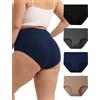INNERSY Mutande Donna Taglie Forti Slip Cotone Vita Alta Culotte Elasticizzato Intimo Pacco da 4