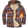 Xnova Camicia Flanella Uomo Manica Lunga a Quadri, Casual Zip Felpa Giacca con Cappuccio Fodera in Pile, Caldo Cappotto Camicia Imbottita Hoodies Sweatshirt con Tasche Invernale in Autunno
